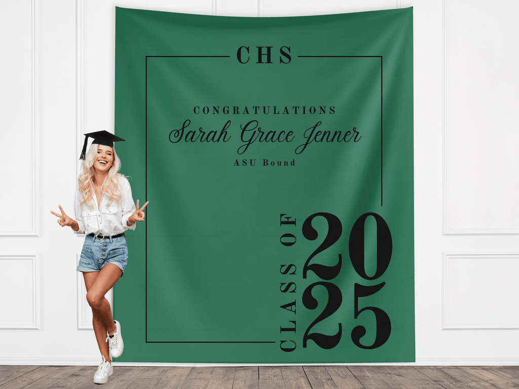 Classic Class of 2025 Custom Graduation Party Banner Backdrop