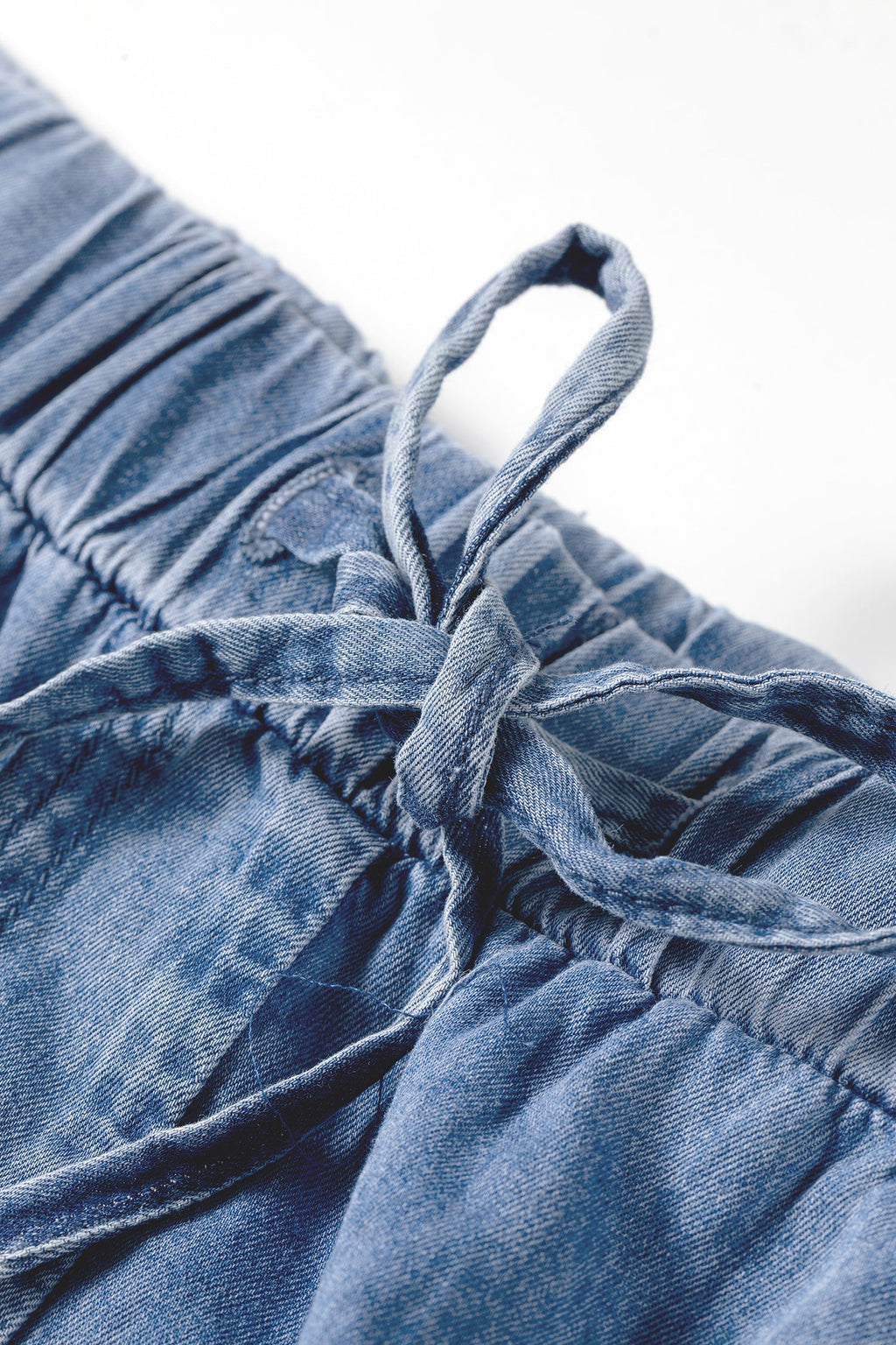 Plus Size Tiered Raw Edge Ruffle Denim Pants