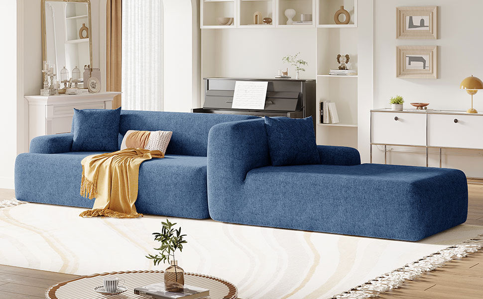 U_Style Modern Large L-Shape Modular Sectional Sofa for Living Room, Bedroom, Salon, 2 Piece Free Combination, Simplified Style(old sku:WY000356AAC)