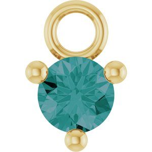 14K Yellow Gold Petite Pav����1/10 CT Lab-Grown Alexandrite Dangle