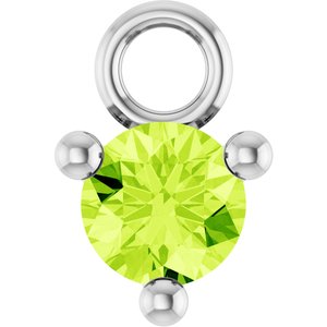 Platinum Petite Pav����1/10 CT Natural Peridot Dangle