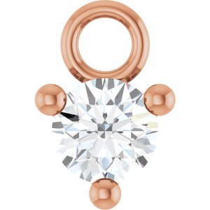 14K Rose Gold Petite Pav����1/10 CT Lab-Grown Diamond Dangle