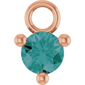 14K Rose Gold Petite Pav����1/10 CT Lab-Grown Alexandrite Dangle