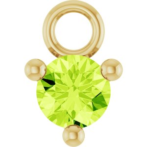 14K Yellow Gold Petite Pav����1/10 CT Natural Peridot Dangle