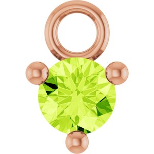 14K Rose Gold Petite Pav����1/10 CT Natural Peridot Dangle