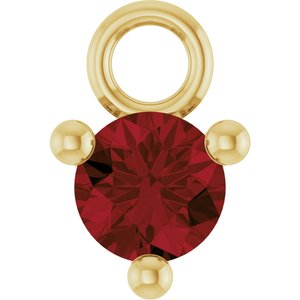 14K Yellow Gold Petite Pav����1/10 CT Natural Mozambique Garnet Dangle