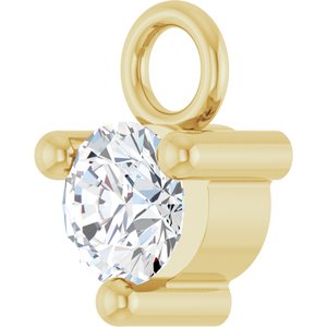 14K Yellow Gold Petite Pav����1/10 CT Lab-Grown Diamond Dangle