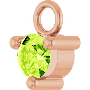 14K Rose Gold Petite Pav����1/10 CT Natural Peridot Dangle