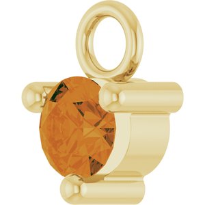 14K Yellow Gold Petite Pav����1/10 CT Natural Citrine Dangle
