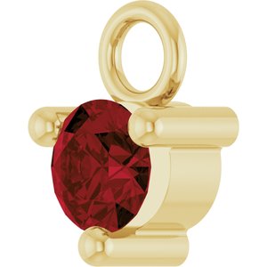 14K Yellow Gold Petite Pav����1/10 CT Natural Mozambique Garnet Dangle