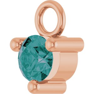 14K Rose Gold Petite Pav����1/10 CT Lab-Grown Alexandrite Dangle