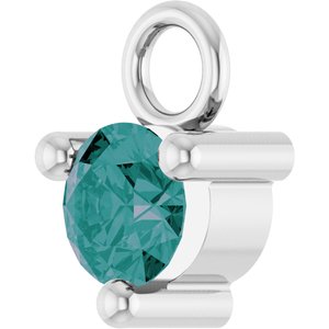 14K White Gold Petite Pav����1/10 CT Lab-Grown Alexandrite Dangle