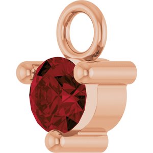 14K Rose Gold Petite Pav����1/10 CT Natural Mozambique Garnet Dangle