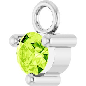 Platinum Petite Pav����1/10 CT Natural Peridot Dangle