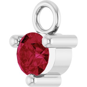 Platinum Petite Pav����1/10 CT Natural Ruby Dangle