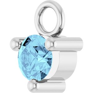 Platinum Petite Pav����1/10 CT Natural Aquamarine Dangle