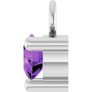 Platinum Petite Pav����1/10 CT Natural Amethyst Dangle