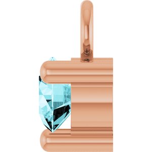 14K Rose Gold Petite Pav����1/10 CT Natural Blue Zircon Dangle