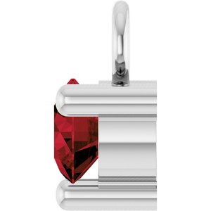 Platinum Petite Pav����1/10 CT Natural Mozambique Garnet Dangle