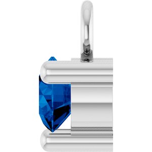 Platinum Petite Pav����1/10 CT Natural Blue Sapphire Dangle