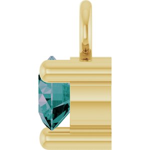 14K Yellow Gold Petite Pav����1/10 CT Lab-Grown Alexandrite Dangle