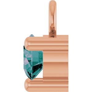14K Rose Gold Petite Pav����1/10 CT Lab-Grown Alexandrite Dangle