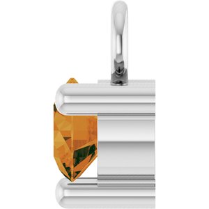 Platinum Petite Pav����1/10 CT Natural Citrine Dangle