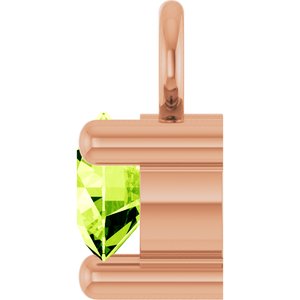 14K Rose Gold Petite Pav����1/10 CT Natural Peridot Dangle