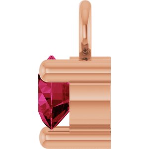 14K Rose Gold Petite Pav����1/10 CT Natural Ruby Dangle
