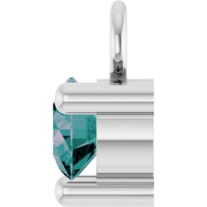 14K White Gold Petite Pav����1/10 CT Lab-Grown Alexandrite Dangle
