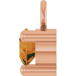 14K Rose Gold Petite Pav����1/10 CT Natural Citrine Dangle