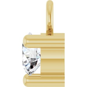 14K Yellow Gold Petite Pav����1/10 CT Natural Diamond Dangle