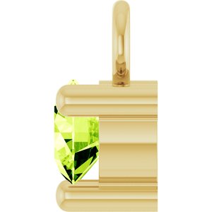 14K Yellow Gold Petite Pav����1/10 CT Natural Peridot Dangle