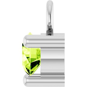 14K White Gold Petite Pav����1/10 CT Natural Peridot Dangle