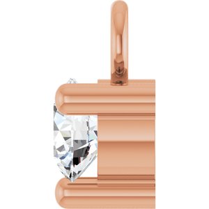 14K Rose Gold Petite Pav����1/10 CT Natural Diamond Dangle