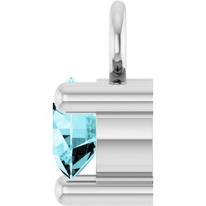 Platinum Petite Pav����1/10 CT Natural Blue Zircon Dangle