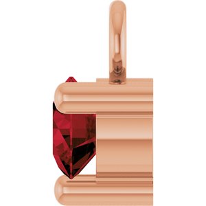 14K Rose Gold Petite Pav����1/10 CT Natural Mozambique Garnet Dangle