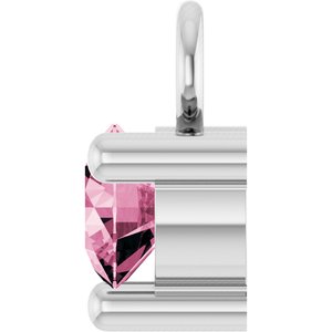 Platinum Petite Pav����1/10 CT Natural Pink Tourmaline Dangle