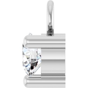 14K White Gold Petite Pav����1/10 CT Natural White Sapphire Dangle