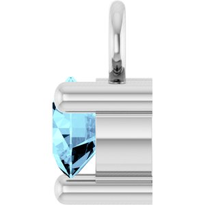 Platinum Petite Pav����1/10 CT Natural Aquamarine Dangle