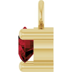 14K Yellow Gold Petite Pav����1/10 CT Natural Mozambique Garnet Dangle