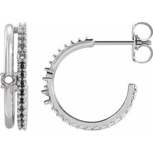 Sterling Silver 2 mm Round Right Hoop Earring Mounting