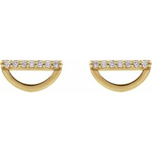 14K Yellow Gold 1/10 CTW Natural Diamond Geometric Earrings – image 2