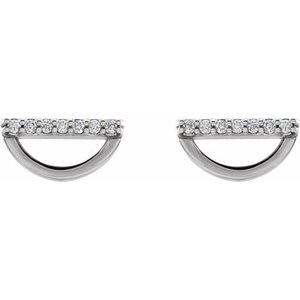 Platinum 1/10 CTW Natural Diamond Geometric Earrings – image 2