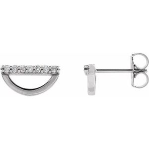 14K White Gold 1/10 CTW Natural Diamond Geometric Earrings