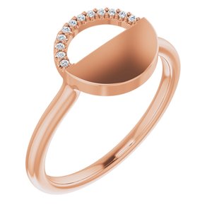 14K Rose Gold .03 CTW Natural Diamond Stackable Geometric Ring