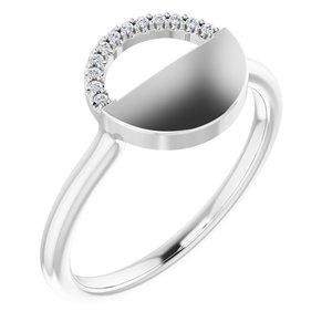 Platinum .03 CTW Natural Diamond Stackable Geometric Ring