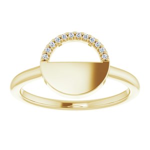 14K Yellow Gold .03 CTW Natural Diamond Stackable Geometric Ring