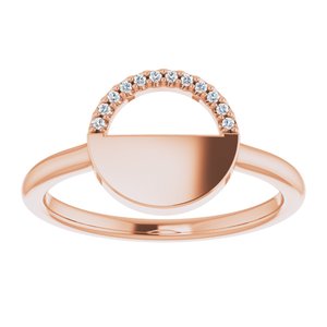 14K Rose Gold .03 CTW Natural Diamond Stackable Geometric Ring