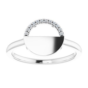 Sterling Silver .03 CTW Natural Diamond Stackable Geometric Ring